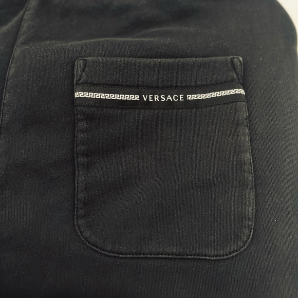 Fair Men Size Medium (31” X 29”) Versace Drawstring Joggers In Black 100% Cotton - Picture 7 of 13
